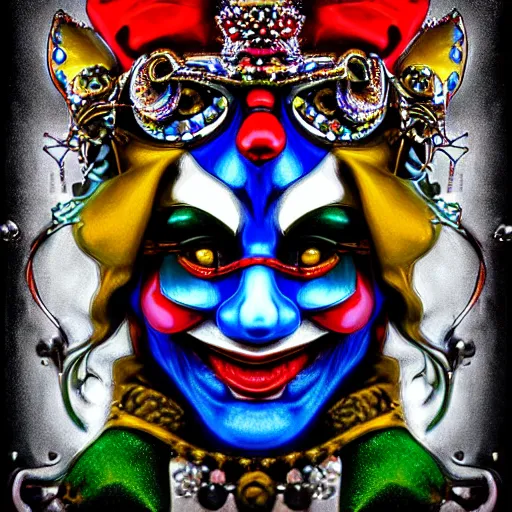 Image similar to Fantastic Ornate Jeweled Jester Clown by Tom Wood Fantasy Art HDR