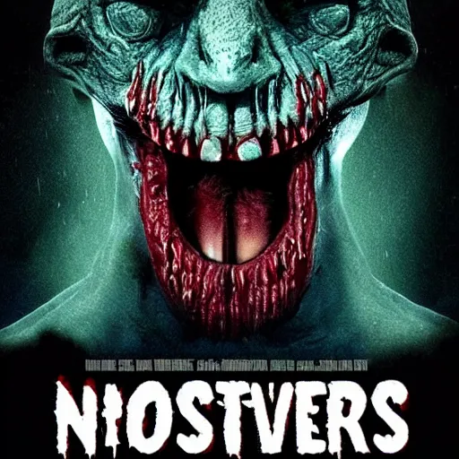 Prompt: a movie poster for the horror movie nostril snot angry monster invaders from pimple face.