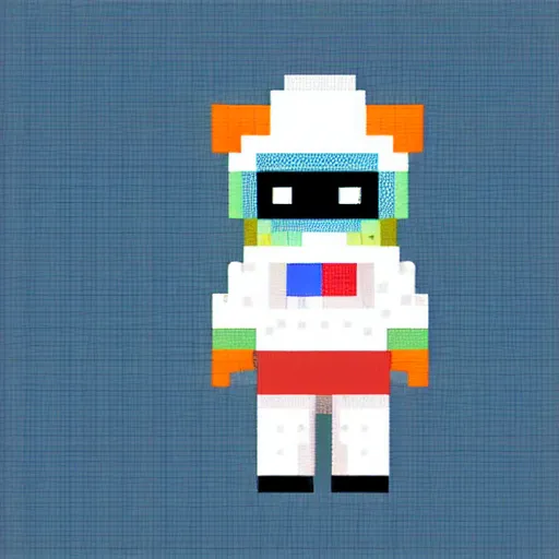 Image similar to a cow in a space suit, pixel art