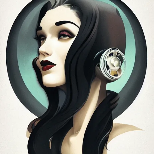 Image similar to an art deco, ( streamline moderne ), multi - racial portrait in the style of anna dittmann and charlie bowater and loish. very large, clear, expressive, and intelligent eyes. centered, ultrasharp focus, dramatic lighting, photorealistic digital matte painting, intricate symmetrical ultra detailed background.