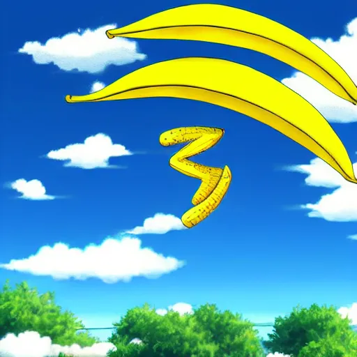 Prompt: a flying banana, anime style