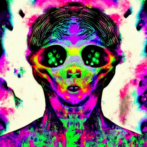 Image similar to psychedelic horror