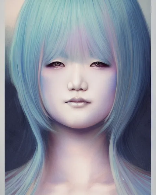 Prompt: touka a japanese woman, half body portrait, long black hair, smiling, female beauty, symmetrical face hyperrealism, backlit, pastel color gradients, by keathe butcher and joe fenton and greg rutkowski, soft lighting, soft shapes, gentle curves, sharp details