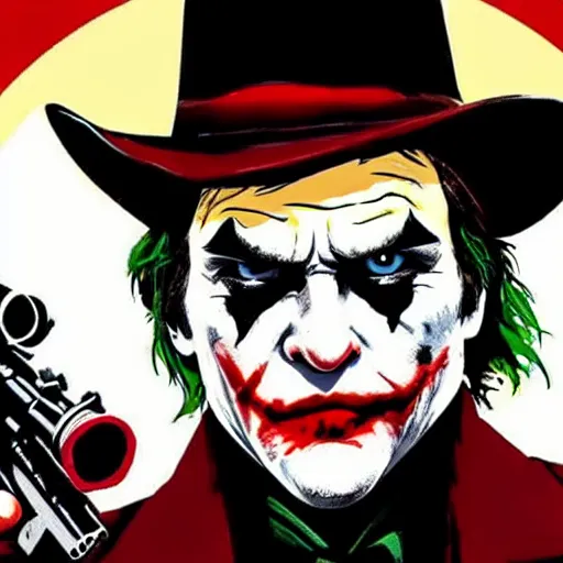 Prompt: Joker in Red Dead Redemption 2, gameplay, 8k