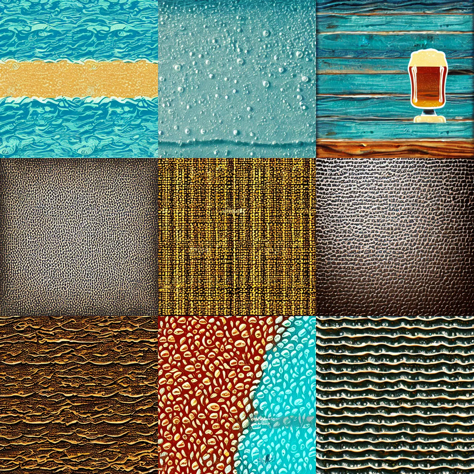 Prompt: sea with beer-texture