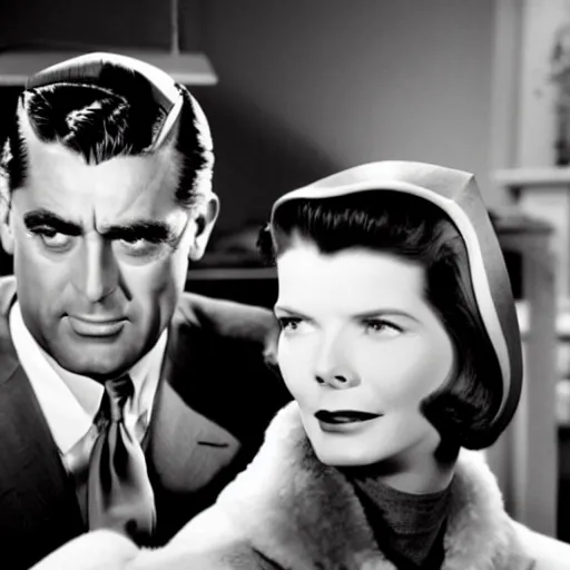 Image similar to Still of Cary Grant and Katharine Hepburn in the Avengers