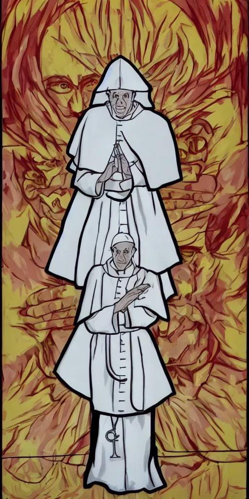 Prompt: the pope drawn by studio trigger,