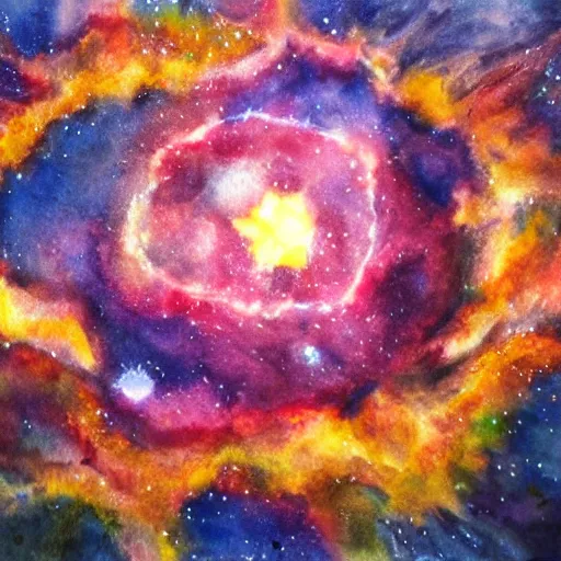 Prompt: a supernova, watercolor