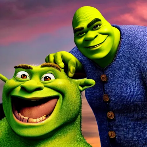 Image similar to Shrek, directed by christopher nolan