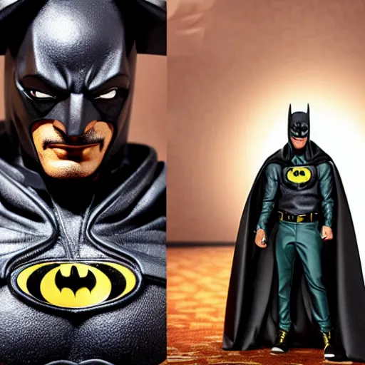 Prompt: statue of snoop dog as batman by hot toys