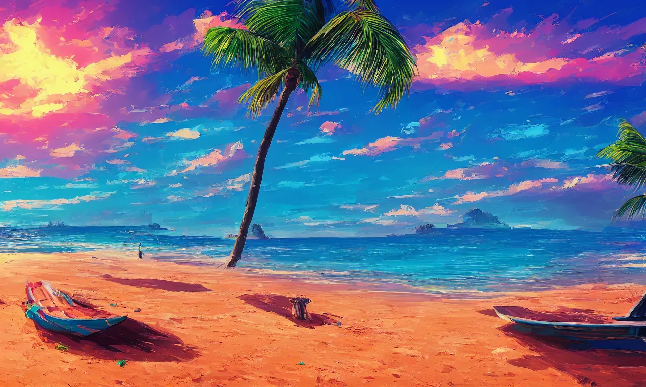 Image similar to paradise beach by alena aenami artworks in 4 k