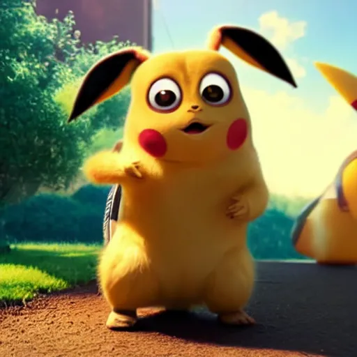 Image similar to Pikachu As seen in Pixar animated movie Wall-e 4K quality super realistic