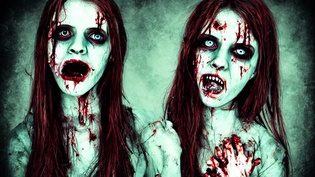 Image similar to beautiful zombie girl in the style of Peter Driben