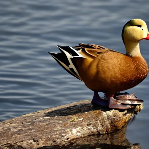 Prompt: Duck with sunglasses