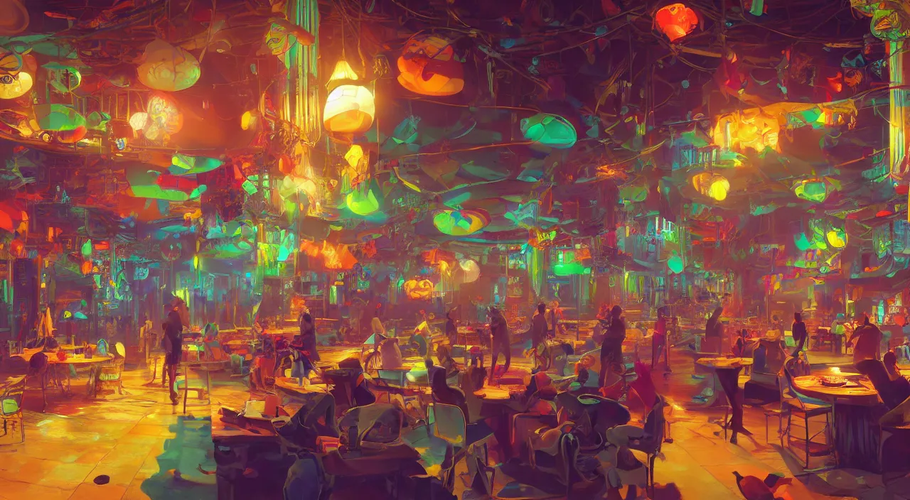 Image similar to bazaar zouk oriantal multicolorful sky shine place mosquet painting stylized digital video game icon global illumination ray tracing 8 k hd resolution, by ilya kuvshinov and cushart krentz and gilleard james