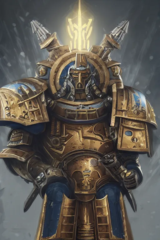 Image similar to armor portrait heros warhammer 4 0 k horus heresy fanart - the primarchs emperor by johannes helgeson animated with vfx concept artist & illustrator global illumination ray tracing hdr fanart arstation zbrush central hardmesh 8 k octane renderer comics stylized