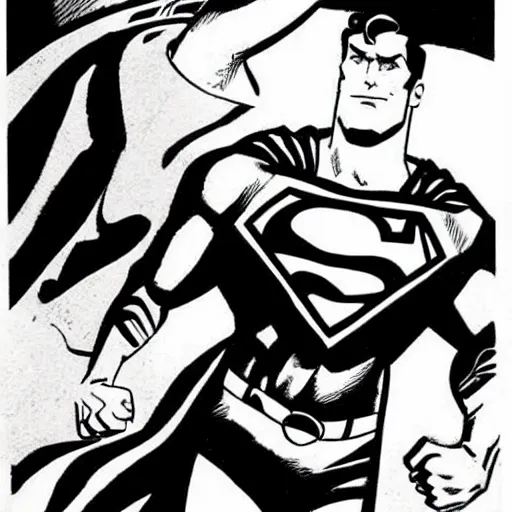 Image similar to superman ink illustration by darwyn cooke