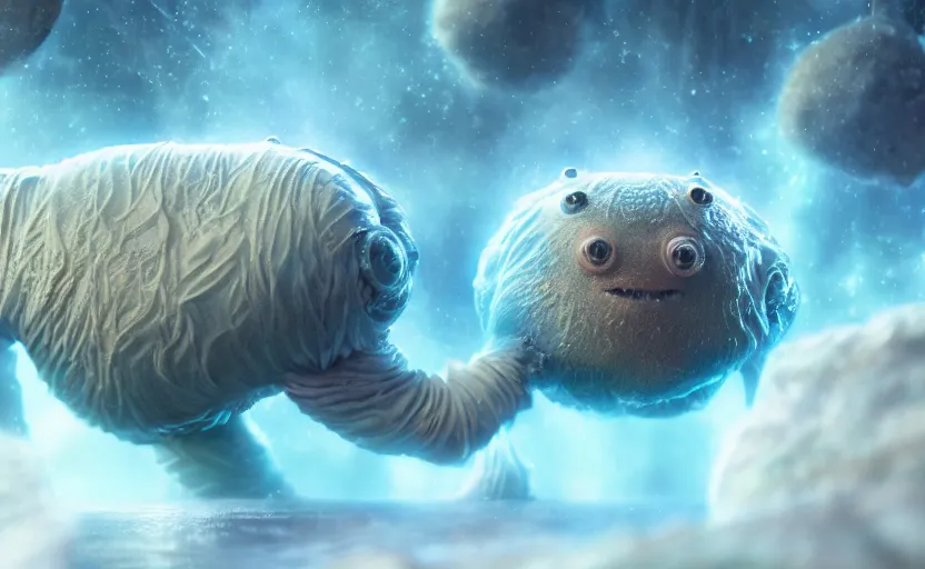 Prompt: microscopic tardigrades world, water bear, concept art, intricate details, highly detailed, photorealistic, disney pixar, octane render, iridescent, anime, 8 k