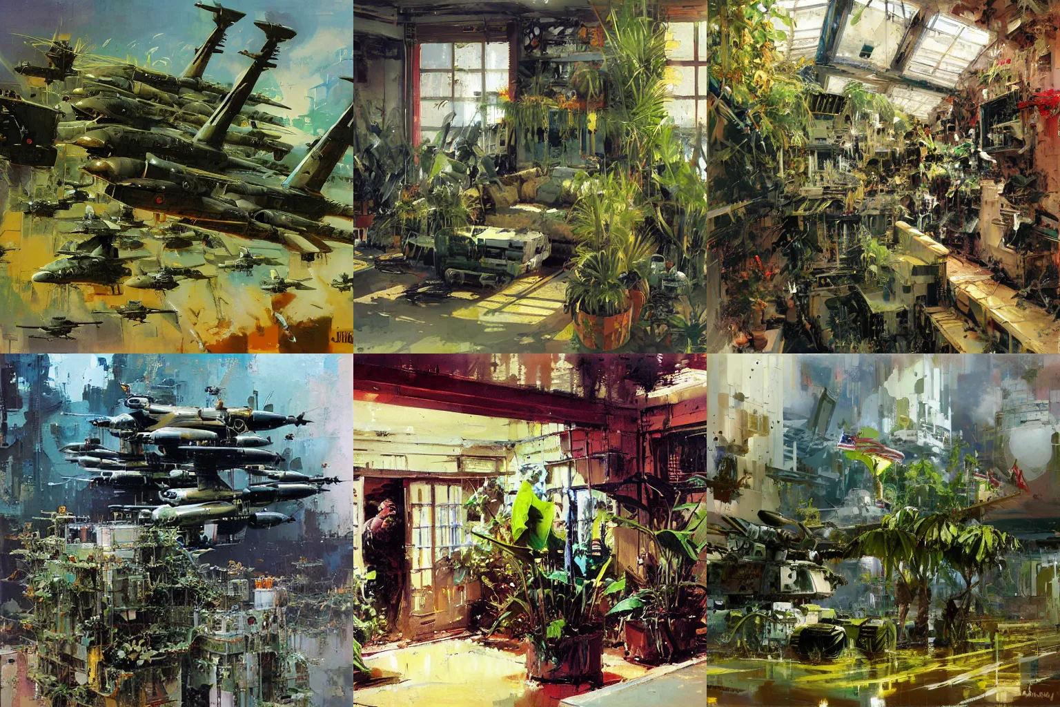 Prompt: military houseplant, by john berkey