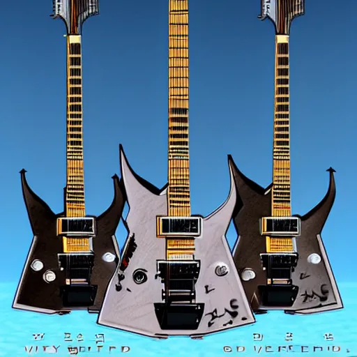 Image similar to Flying V guitar, wake up dead. Megadeth. unreal engine