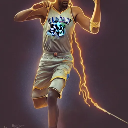 Image similar to portrait of kevin durant with legs made from cheese, ethereal, handsome, d & d, fantasy, intricate, elegant, highly detailed, digital painting, artstation, concept art, matte, sharp focus, illustration, art by artgerm and greg rutkowski and alphonse mucha