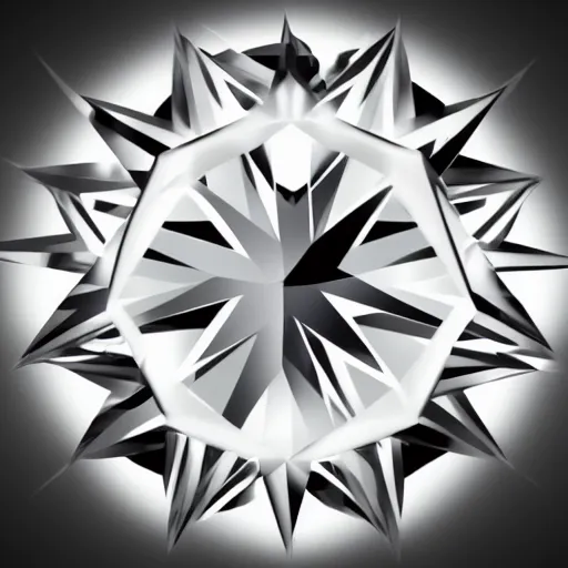 Prompt: a shining diamond on a black background