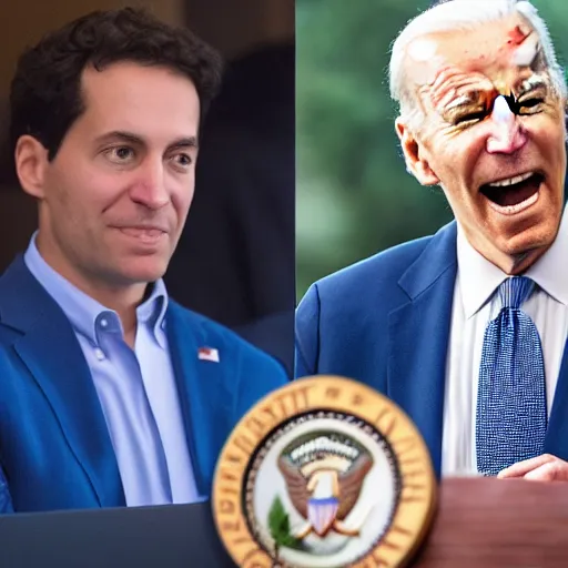 Prompt: mike wazzowski and joe biden