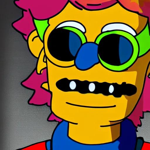 Image similar to photorealistic cyberpunk Lisa Simpson hd