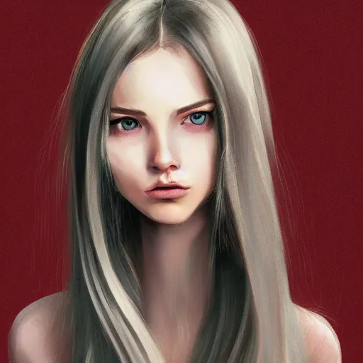 Image similar to british woman long hair, digital art, artstation