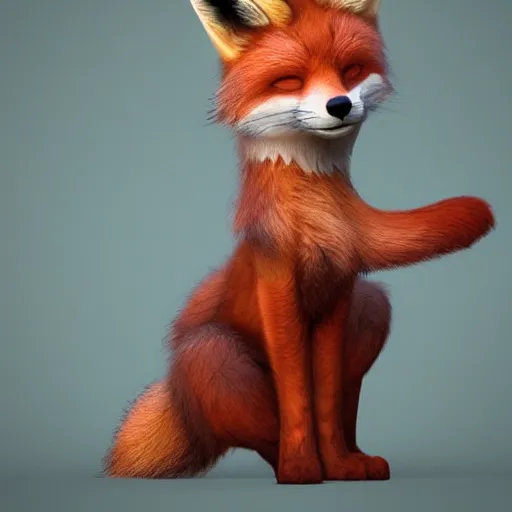 Prompt: the most adorable fox ever, professional photograph, trending on artstation