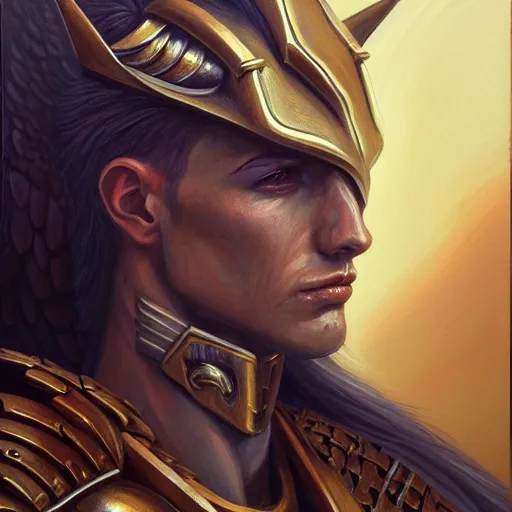 Prompt: portrait painting of a fallen angel paladin, sharp focus, high symmetry, award - winning, trending on artstation, masterpiece, highly detailed, intricate. art by terese nielsen