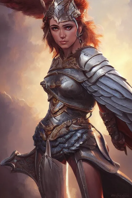 Image similar to amazon valkyrie athena, d & d, fantasy, portrait, highly detailed, headshot, digital painting, trending on artstation, concept art, sharp focus, illustration, art by artgerm and greg rutkowski and magali villeneuve