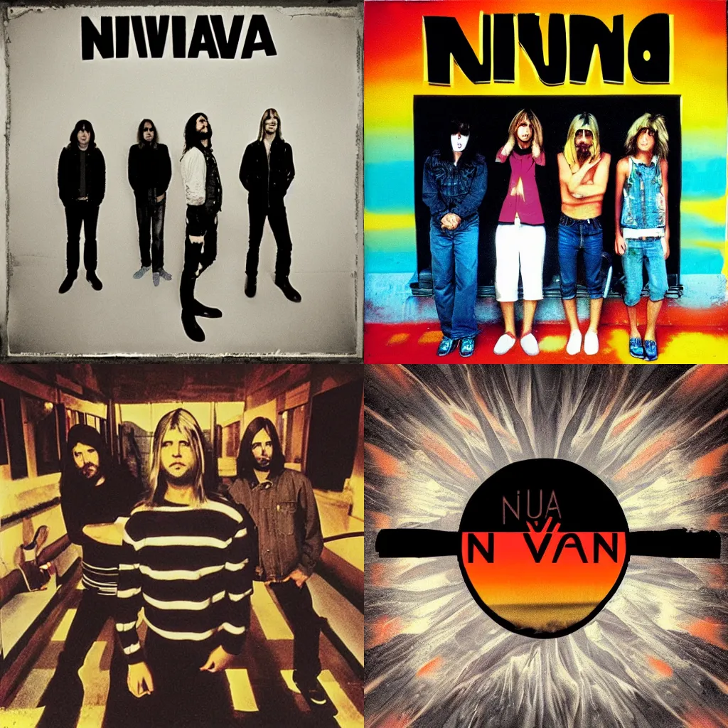 Prompt: nirvana album cover titled The E.N.D