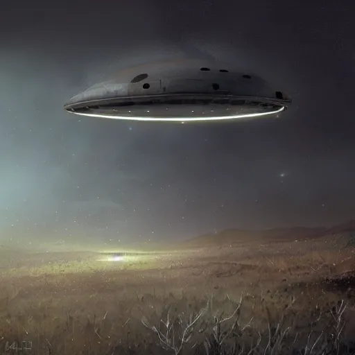 Image similar to found footage of a ufo at night, found footage, dynamic lighting, photorealistic concept art, trending on art station, stunning visuals, creative, cinematic, ultra detailed