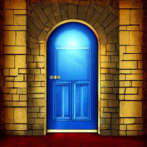 Image similar to an open doorway in the middle of the night digital art
