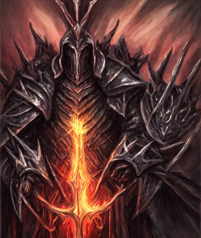 Prompt: ainz ooal gown wears daedric armor and casts the ultimate spell on an army of knights, oil painting!!!, runes, overlord!!!, magic, dark, gloomy, portrait, character portrait, concept art, symmetrical, 4 k, macro detail, realistic shadows, bloom, cosplay, anime, dviant art