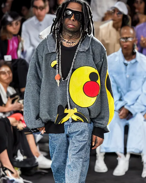 Image similar to hyperrealistic and heavy detailed 2321s POKEMON balenciaga runway show of lil wayne, Leica SL2 50mm, vivid color, high quality, high textured
