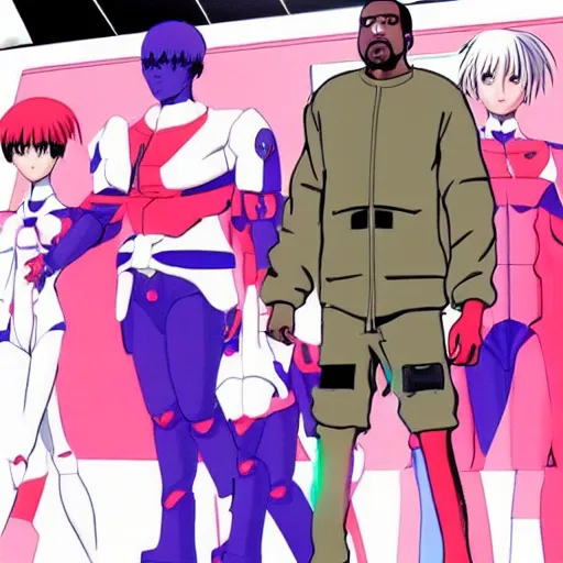 Image similar to kanye west in neon genesis evangelion