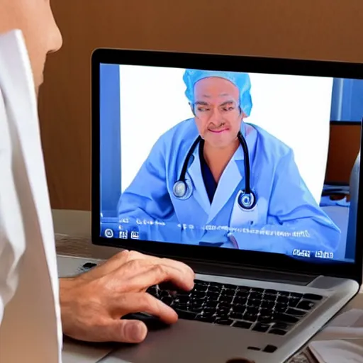 Image similar to “ man on video call with a doctor ”