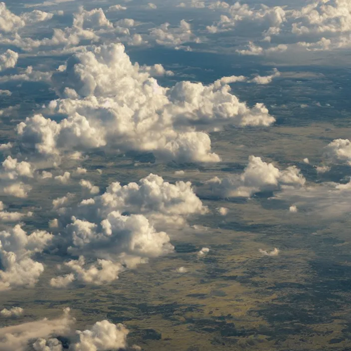 Prompt: Endless pale yellow clouds towering, seen from above, very detailed, 8k resolution