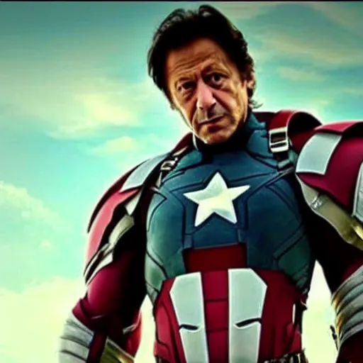 Image similar to A still of Imran Khan in an Avengers movie