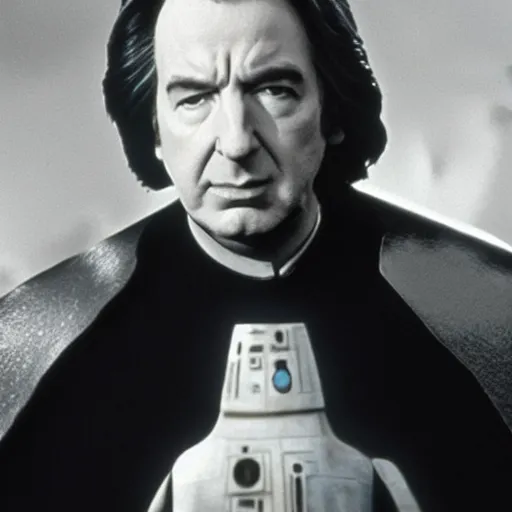 Image similar to movie still of alan rickman as emporer palpatine star wars ( 1 9 7 7 )