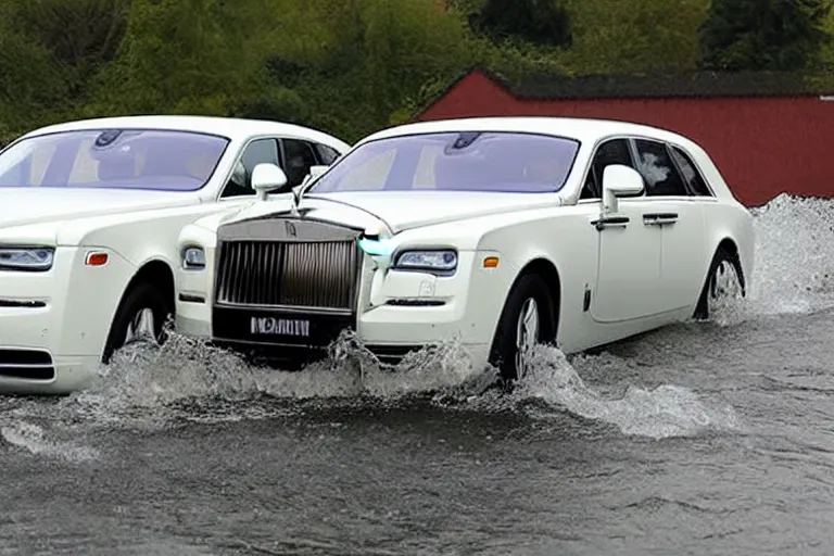 Image similar to stoned teenagers decided to drown Rolls-Royce