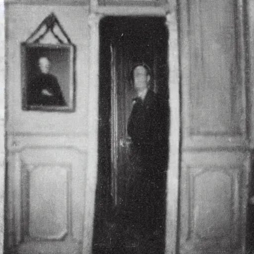 Image similar to an apparition in an old house, early 1900s photography, blurry, blurry, blurry, faded