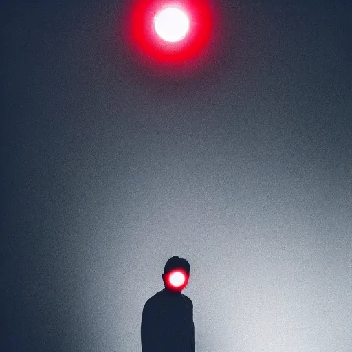 Image similar to a man with red glowing eyes