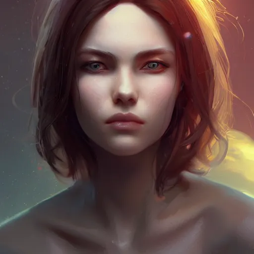 Image similar to a beautiful female android, digital art, 8 k resolution, unreal engine, highly detailed, beautiful face, pretty face, very detailed eyes, photorealistic by wlop, greg rutkowski