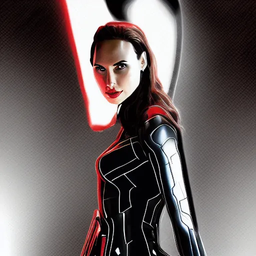 Prompt: Digital painting of Gal Gadot as Black Widow, from The Avengers (2012)