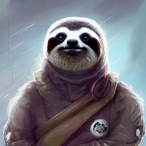 Image similar to a cute sloth dressed in a shinobi outfit, digital art by łukasz piskorz and patrick mcenvoy and michael komarck, intricate, highly detailed, artstation, concept art, smooth, sharp focus photo centered