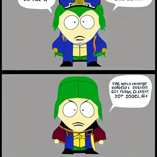 Image similar to loki drawn in style of south park