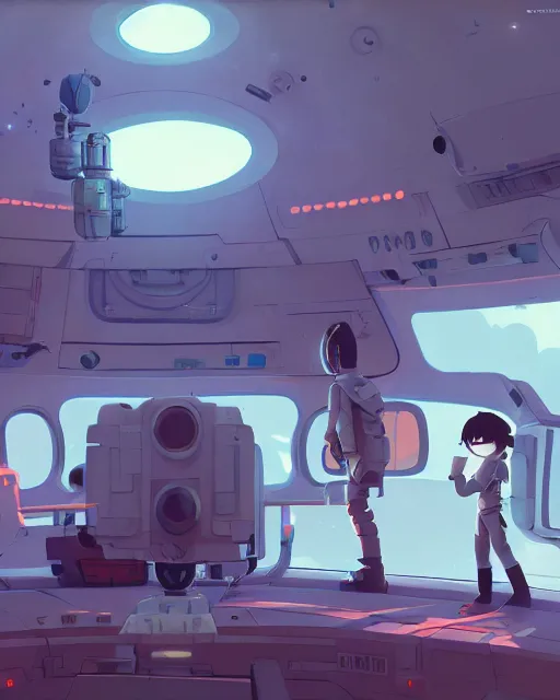 Image similar to landing on the space station settlement, cory loftis, james gilleard, atey ghailan, makoto shinkai, goro fujita, studio ghibli, rim light, exquisite lighting, clear focus, very coherent, plain background, soft painting